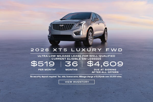 2026 XT5 FWD LUXURY. Ultra low mileage lease for well qualified current eligible GM lessees. $519...